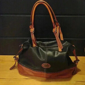 Hema‎ Zhuofan vegan leather black brown large shoulder bag zip closure